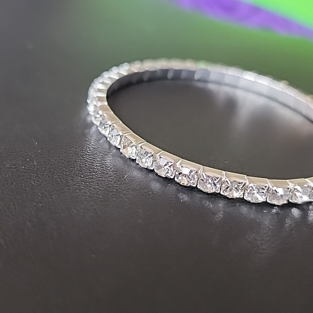 Rhinestone STREACH bracelet VINTAGE STYLE - Picture 6 of 7